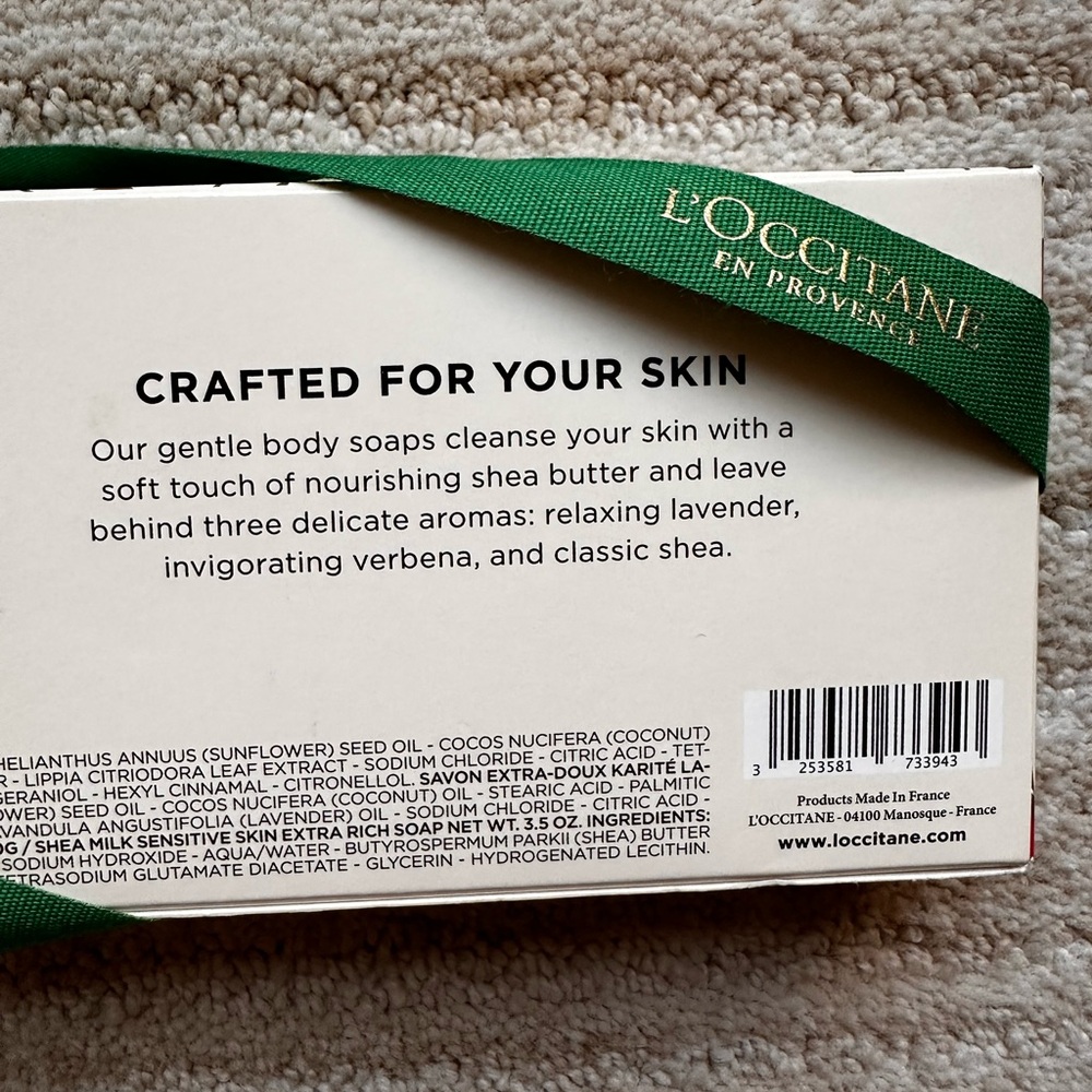 L'Occitane Trio of Shea Butter Extra-Gentle Solid Hand & Body Soap Holiday Gift - Picture 3 of 9